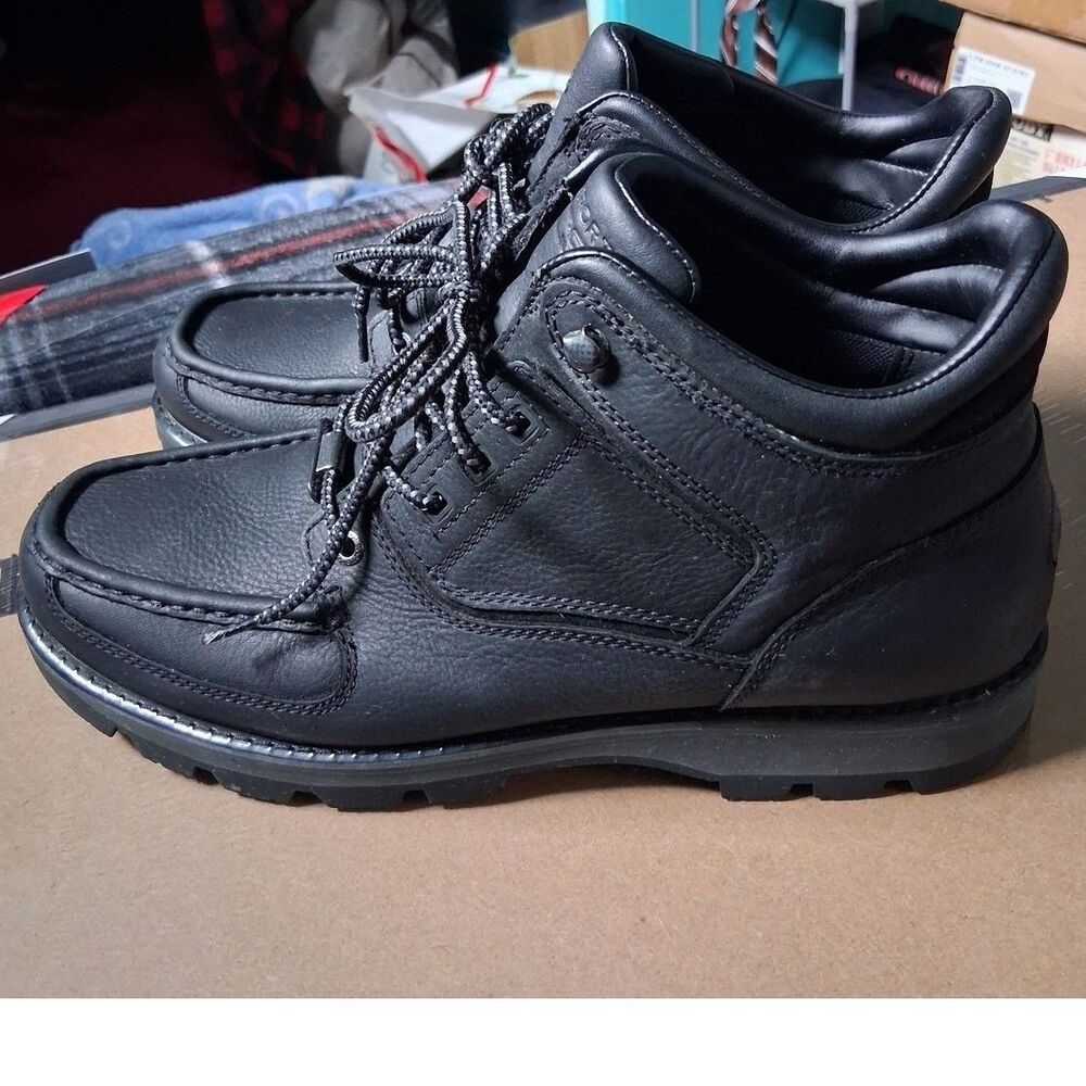 Rockport XCS Hydro-Shield Waterproof Boots Mens 11 Black Leather Vibram CI7961 - Picture 10 of 12